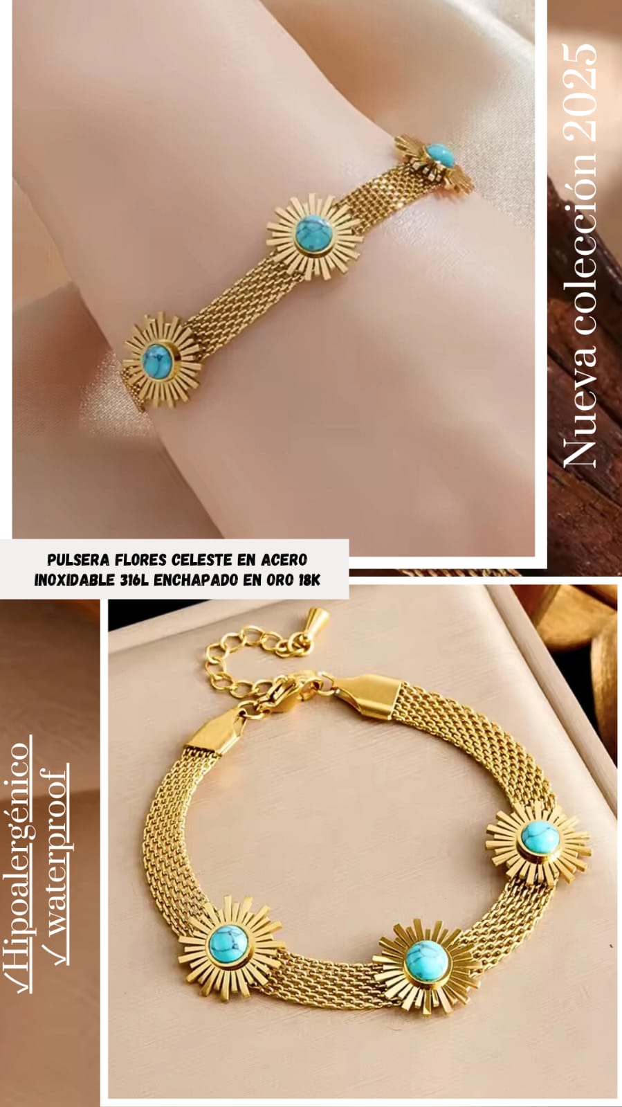 PULSERA SOL TURQUESA🌞💙