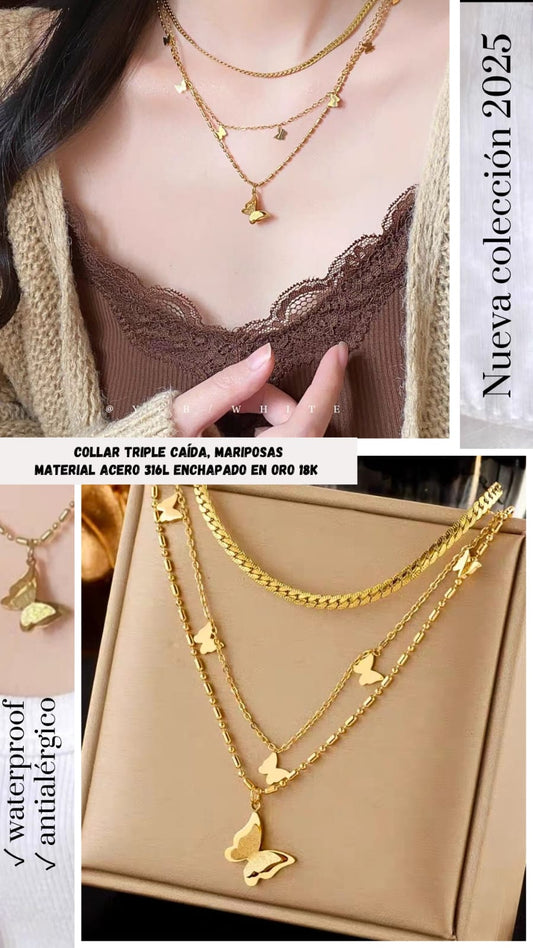 COLLAR TRIPLE CAIDA PARIPOSA