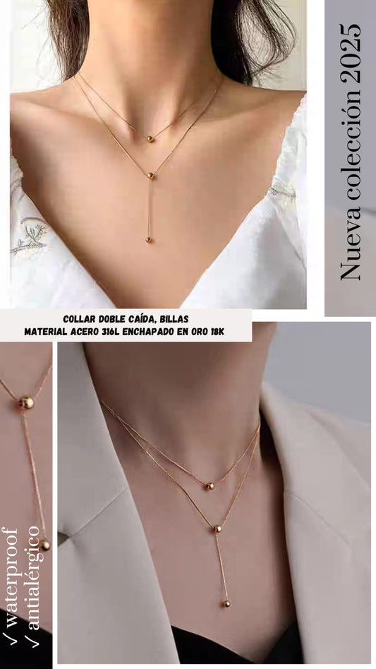 "Collar Doble Caída, Billas"